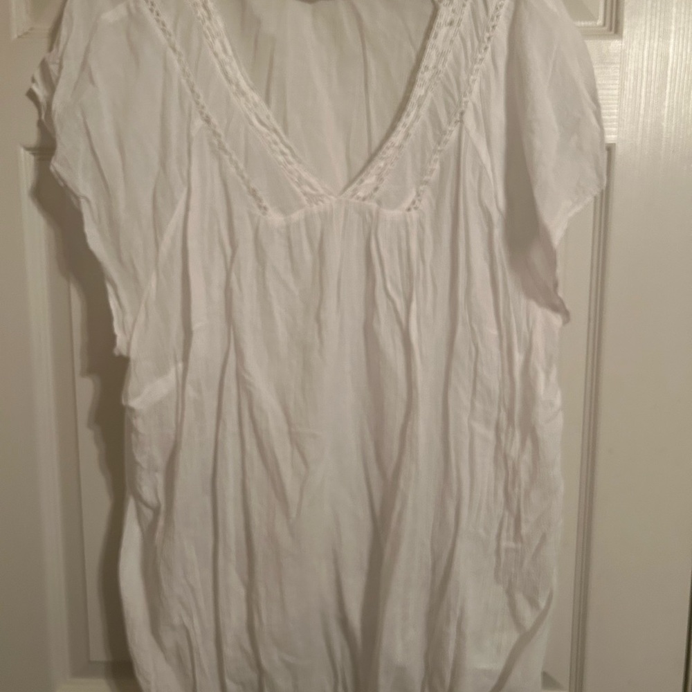 Old Navy White Women's Gauze Blouse Size 4x